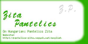 zita pantelics business card